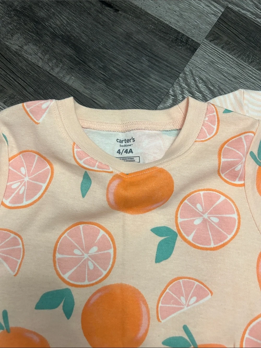 Carter's Peach and Orange Fruit Print Short Sleeve Pajama 2-Pack